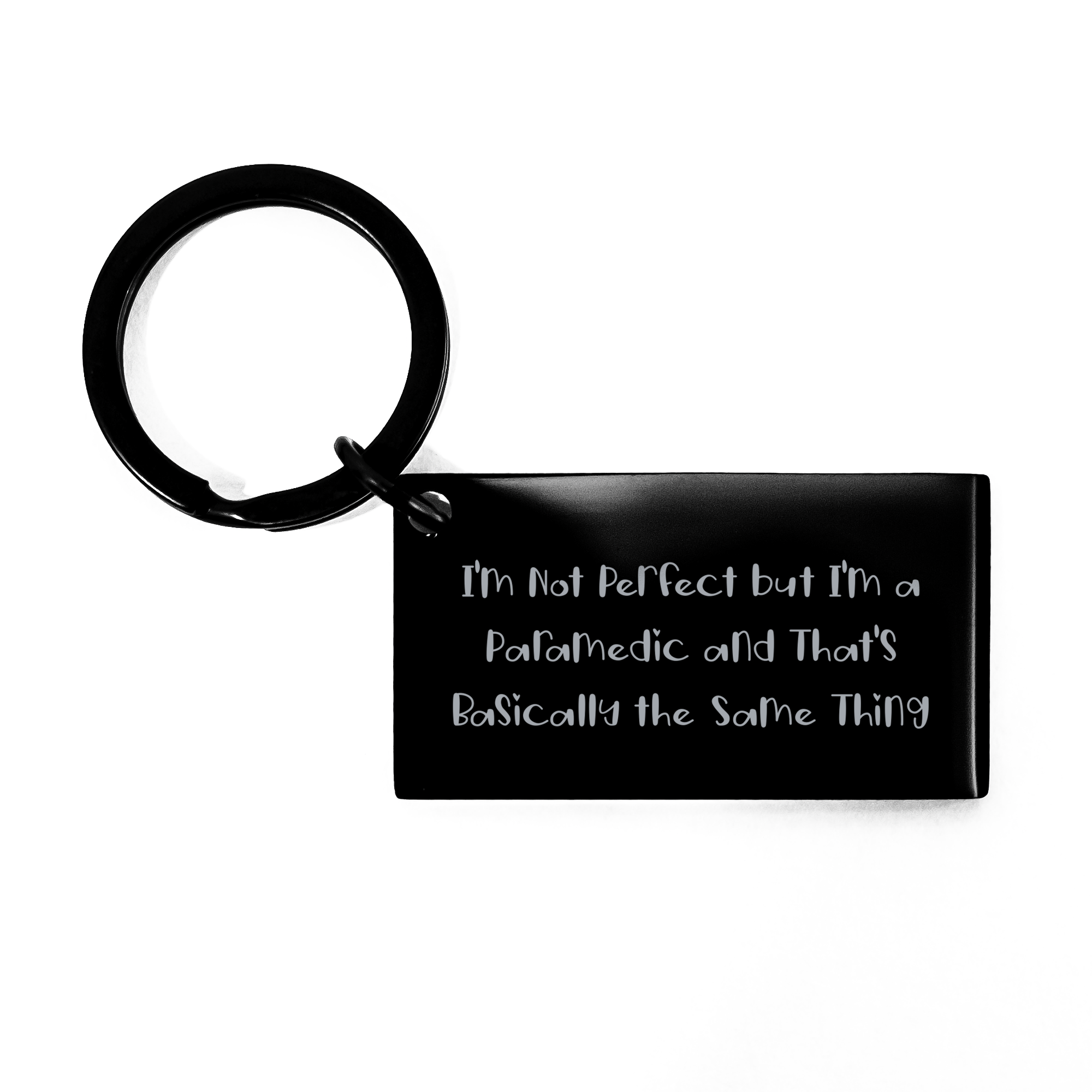 Funny Rescue Worker Gifts for Men - 'I'm Not Perfect But I'm A Rescue Worker And That's Basically The Same Thing' Keychain from Friends, Coworkers, or Family for Father's Day - Image 1