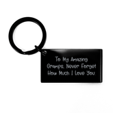 Funny Graduation Gifts for Gramps from Family - Keychain with Engraved Quote - Image 1