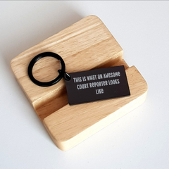 Funny Court Reporter Keychain Gifts for Men from Dad on Father's Day - 'This Is What An Awesome Court Reporter Looks Like' Quote on Stainless Steel Keychain - Image 2