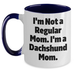 Dachshund Mom Funny Two Tone Coffee Mug Gifts for Family Friends from Mom to Graduation - Main