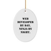 Web Developer By Day Ninja By Night Oval Ornament Gifts from Family for Web Developer Friends and Family Christmas Unique Gifts - Image 1