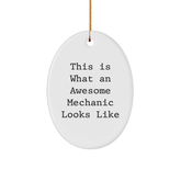 Funny Mechanic Quote Oval Ornament Gifts from Family for Men's Workshop Decor - Image 1
