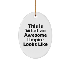 Umpire Gifts from Men - Funny Oval Ornament for Christmas Unique Gifts for Umpire Friends - Image 1