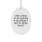 Funny Operations Manager Gifts from Dad - Oval Ornament for Men, Unique Christmas Unique Gifts for Operations Manager, World's Best Dad Quote - Image 1
