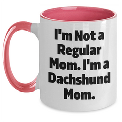 Dachshund Mom Funny Two Tone Coffee Mug Gifts for Family Friends from Mom to Graduation - Main