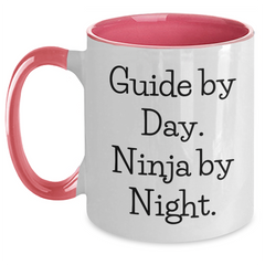 Guide Gifts from Men - Funny Two Tone Coffee Mug, Black and White, Red and White, Navy and White, Pink and White Options - Perfect for Guide Enthusiasts, Father's Day Unique Gifts - Main
