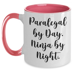 Paralegal By Day Ninja By Night Funny Two Tone Coffee Mug Gift for Men from Family - Main