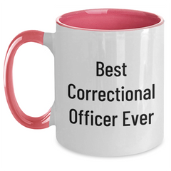 Funny Best Correctional Officer Ever Gifts for Correctional Officer Men from Family, Unique Two Tone Coffee Mug for Graduation - Main