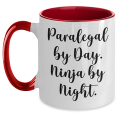 Paralegal By Day Ninja By Night Funny Two Tone Coffee Mug Gift for Men from Family - Main
