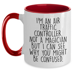 Air Traffic Controller Humor Funny Quote Gifts for Air Traffic Controllers, Unique Graduation Gifts from Friends for Family, Two Tone Coffee Mug for Him Her - Main