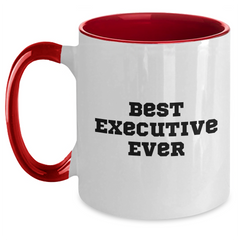 Funny Executive Gifts from Friends for Best Executive Ever Two Tone Coffee Mug - Graduation Unique Inspirational - Main
