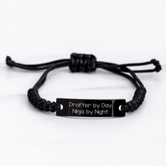 Drafter By Day Ninja By Night Funny Rope Bracelet Gifts from Friends to Graduation Gifts for Drafers - Image 3