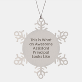 Funny Assistant Principal Gifts from Friends for Awesome Educators - Snowflake Ornament, Shatterproof, 3.14 inches Diameter, Christmas Unique Gifts for Assistant Principals - Image 1