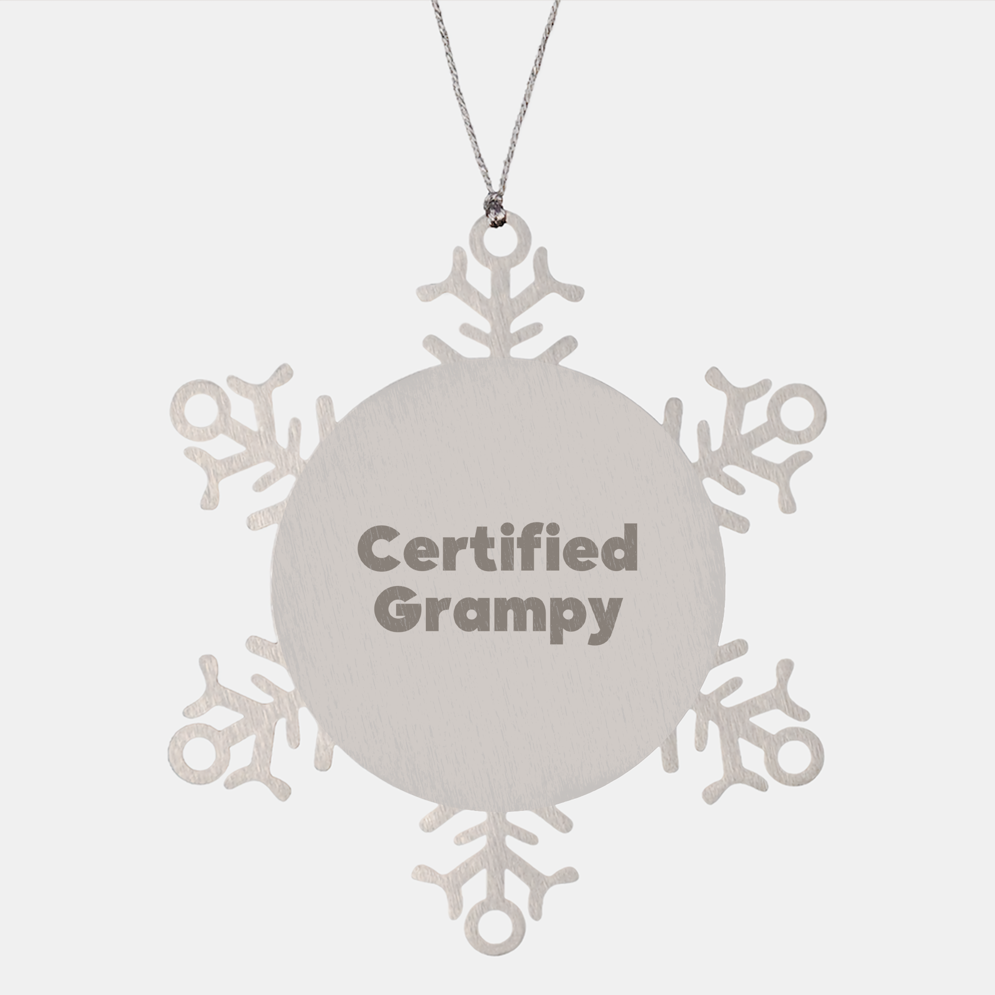 Grampy's Funny Snowflake Ornament Gifts from Men to Grampy for Christmas, Certified Grampy Quote, Stainless Steel, Shatterproof, 3.14 inches, Unique Gifts for Grampy - Image 1