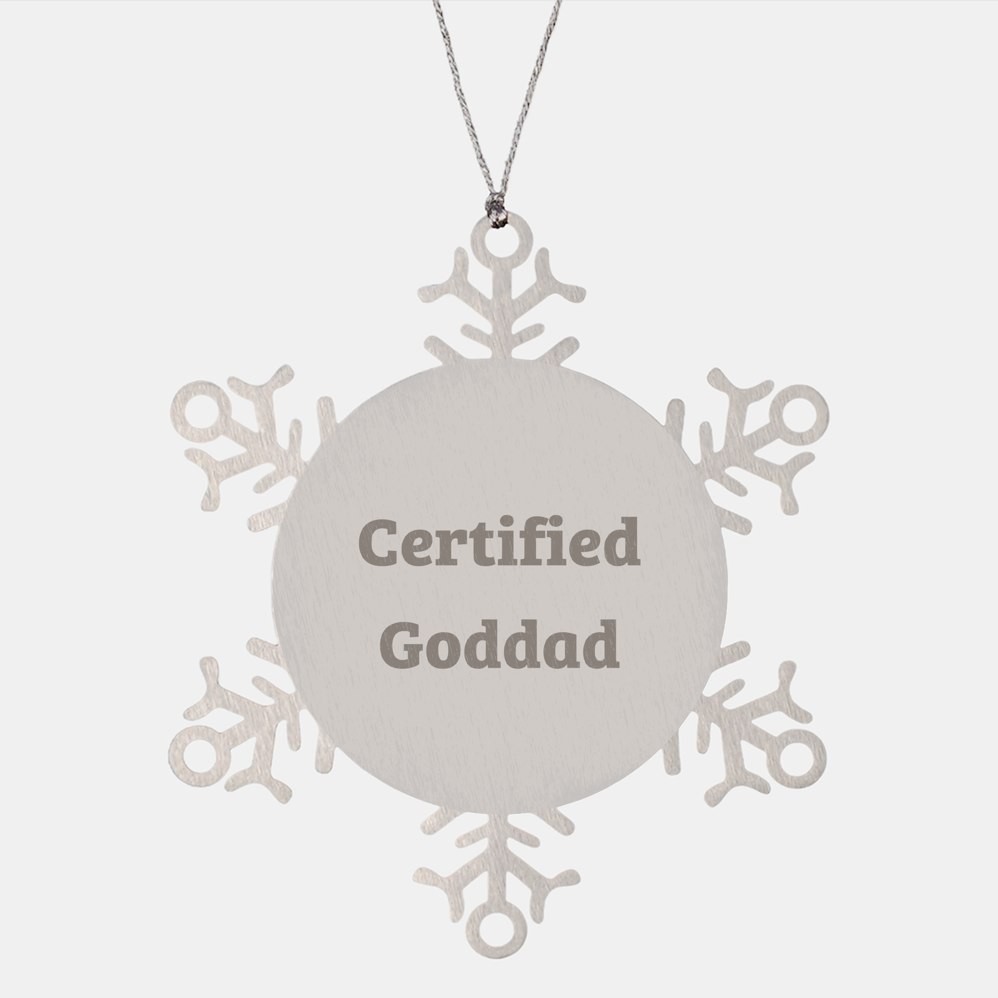 Goddad Certified Funny Snowflake Ornament, Gifts from Men to Goddad, Unique Christmas Unique Gifts for Him - Image 1