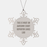 Funny Court Reporter Gifts, Snowflake Ornament with Inspirational Quote, Gifts from Friends for Court Reporters, Unique Christmas Unique Gifts - Image 1