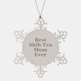 Funny Shih Tzu Dog Gifts from Best Mom Ever - Snowflake Ornament for Shih Tzu Lovers, Christmas Unique Gifts for Her - Image 1
