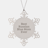 Funny Russian Blue Cat Mom Snowflake Ornament Gifts from Women to Family for Christmas - Image 1