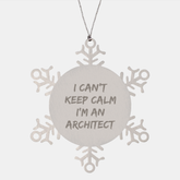 Funny Architect Snowflake Ornament Gifts from Friends, Coworkers or Family - 'I Can't Keep Calm I'm An Architect' Christmas Unique Present - Image 1