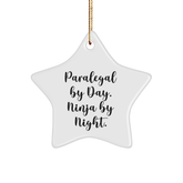 Paralegal By Day Ninja By Night Star Ornament Gifts for Paralegal Friends, Paralegal Gifts from Coworkers, Fun Christmas Unique Gift - Image 1