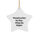 Woodworker Gifts for Men Funny Star Ornament from - Christmas Unique Gifts - Image 1