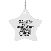 Dental Hygienist Gifts from Friends and Family - Funny Star Ornament for Christmas, I'm Not a Magician, Gifts for Dental Hygienist - Image 1
