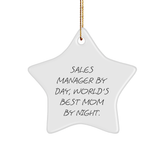 Sales Manager Star Ornament, Funny Gift from Mom to Sales Manager, Christmas Unique Gifts - Image 1