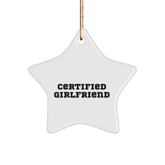 Funny Gifts from Men to Sweetheart - Certified Sweetheart Star Ornament, White Star Shaped, Christmas Unique Gifts - Image 1