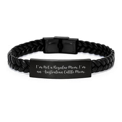 Funny Australian Cattle Dog Mom Interlaced Leather Bracelet Gifts for Men Women Friends Family Birthday Unique Presents - Image 1
