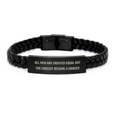 Inspirational Dancer Gifts for Men - Coolest Become a Dancer Interlaced Leather Bracelet, Birthday Unique Gifts from Family - Image 1