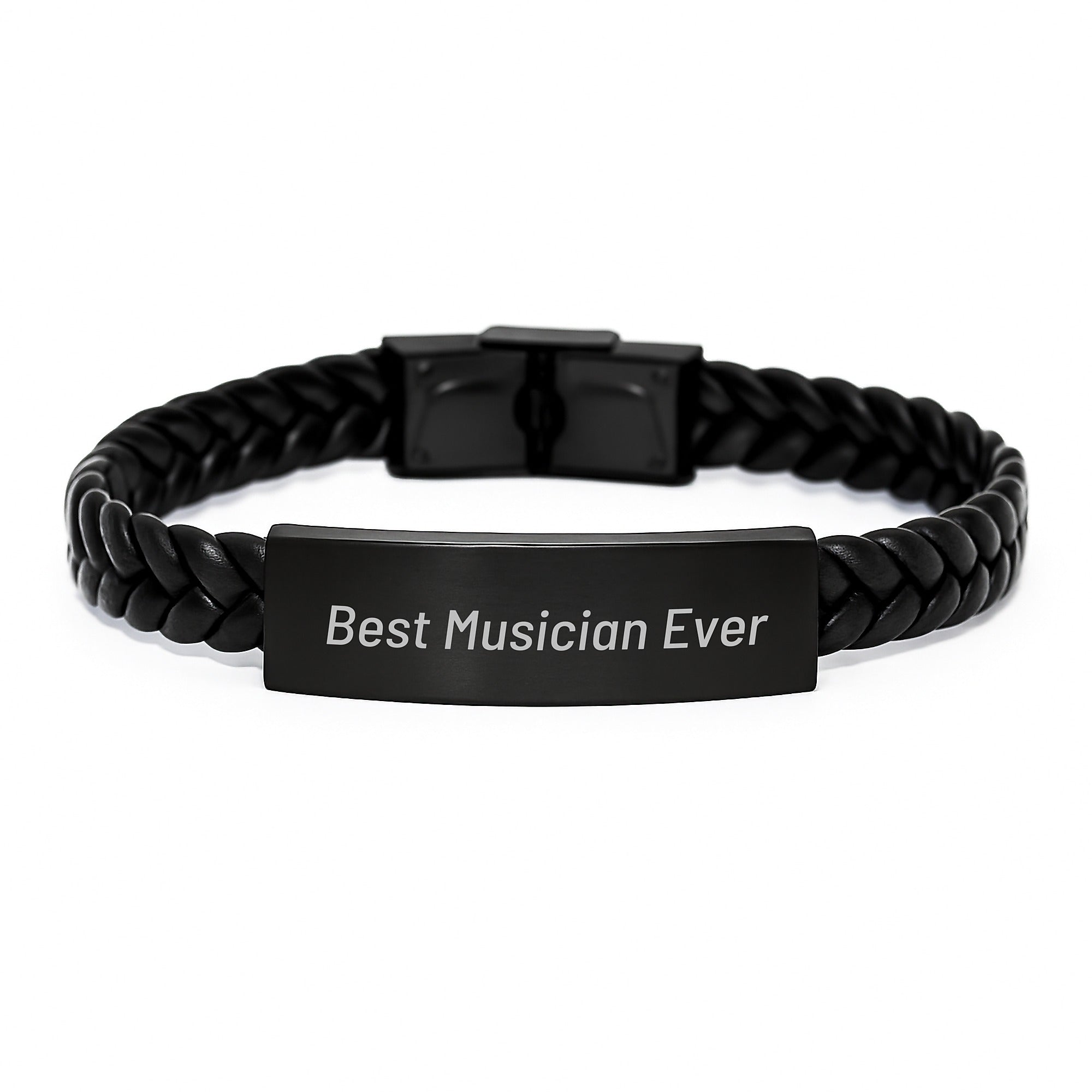 Funny Musician Gifts, Best Musician Ever Interlaced Leather Bracelet, Graduation Unique Gifts from Men to Musician Friends - Image 1