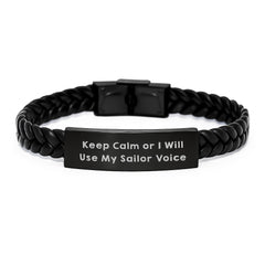 Unique Sailor Gifts from Family - Funny Interlaced Leather Bracelet for Sailor Men, Christmas Unique Presents for Sailor Friends, Sailor Accessories - Image 1