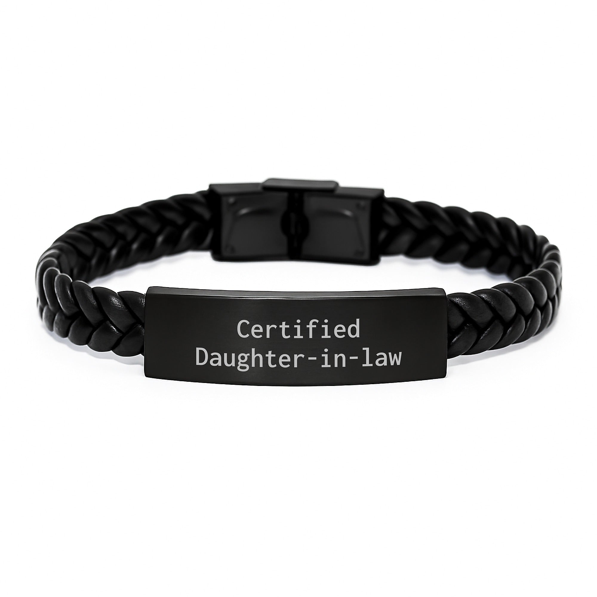 Certified Daughter-in-law Gifts for Her - Funny Interlaced Leather Bracelet for Graduation, Gifts from Mom, Gifts for Daughter-in-law, Interlaced Leather Style - Image 1