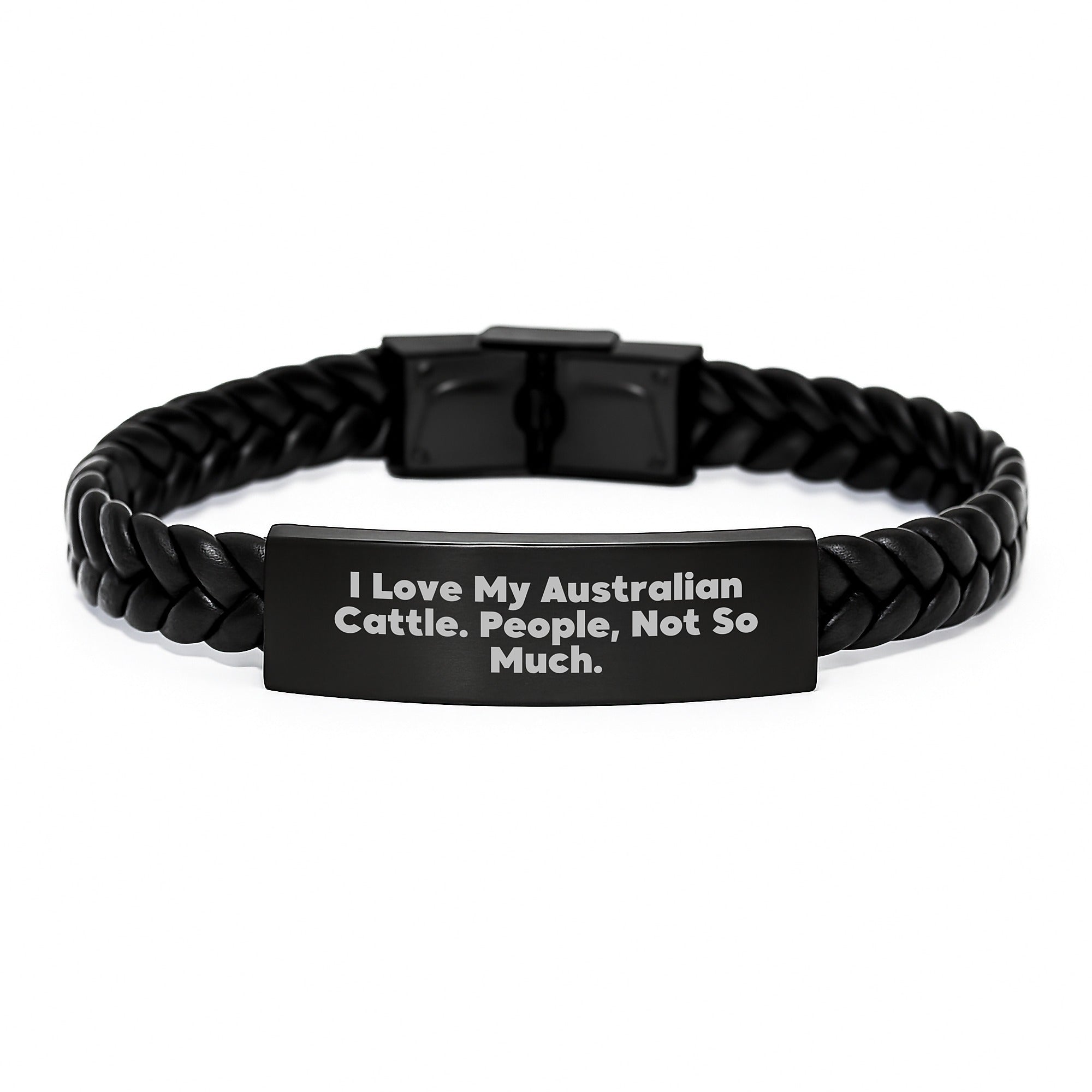Funny Australian Cattle Dog Gifts for Men Women Friends Coworkers Family - Interlaced Leather Birthday Unique Gifts from I Love My Australian Cattle. People, Not So Much. - Image 1