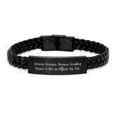 Unique Birthday Unique Gifts for Interior Designer, Funny Quote Interlaced Leather Bracelet for Men Gifts from Friends - Image 1