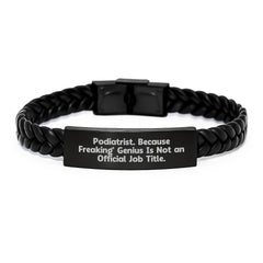 Funny Podiatrist Gifts, Unique Interlaced Leather Bracelet for Podiatrist Men, Gifts from Friends to Podiatrist - Image 1