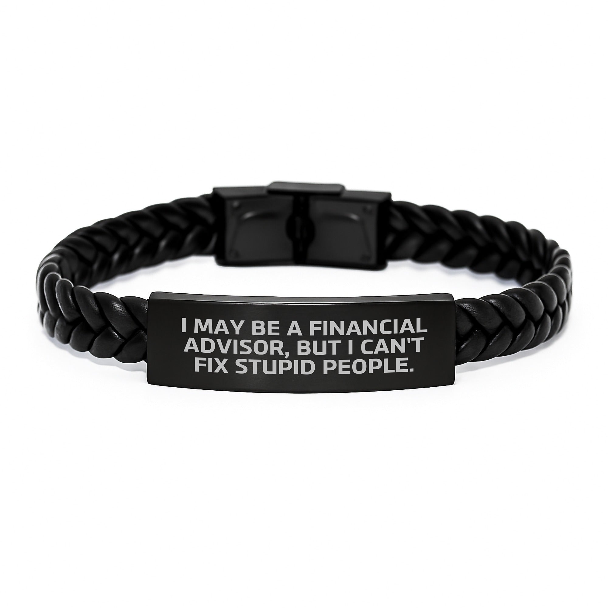 Funny Financial Advisor Gifts, Interlaced Leather Bracelet for Men and Women, Valentine's Unique Gifts from Husband to Wife - Image 1