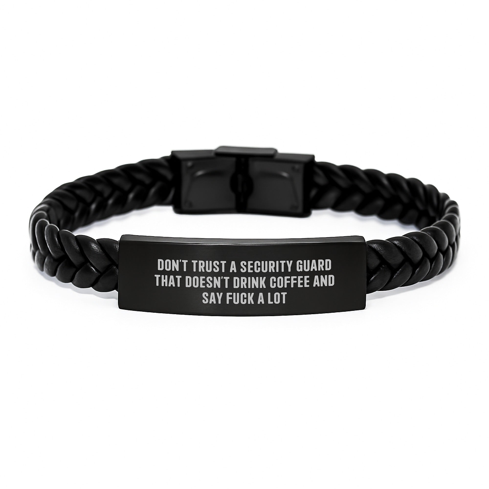 Funny Security Guard Quote Interlaced Leather Bracelets Gifts from Men to Security Guard Friends - Image 1