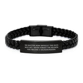 Neurosurgeon Inspirational Gifts from Family - Interlaced Leather Bracelet for Men, Funny Quote for Him, Christmas Unique Presents - Image 1