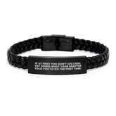 Funny Drafter Gifts from Men to Friends on Graduation with Interlaced Leather Bracelet - 'If At First You Don't Succeed, Try Doing What Your Drafter Told You To Do The First Time.' - Image 1