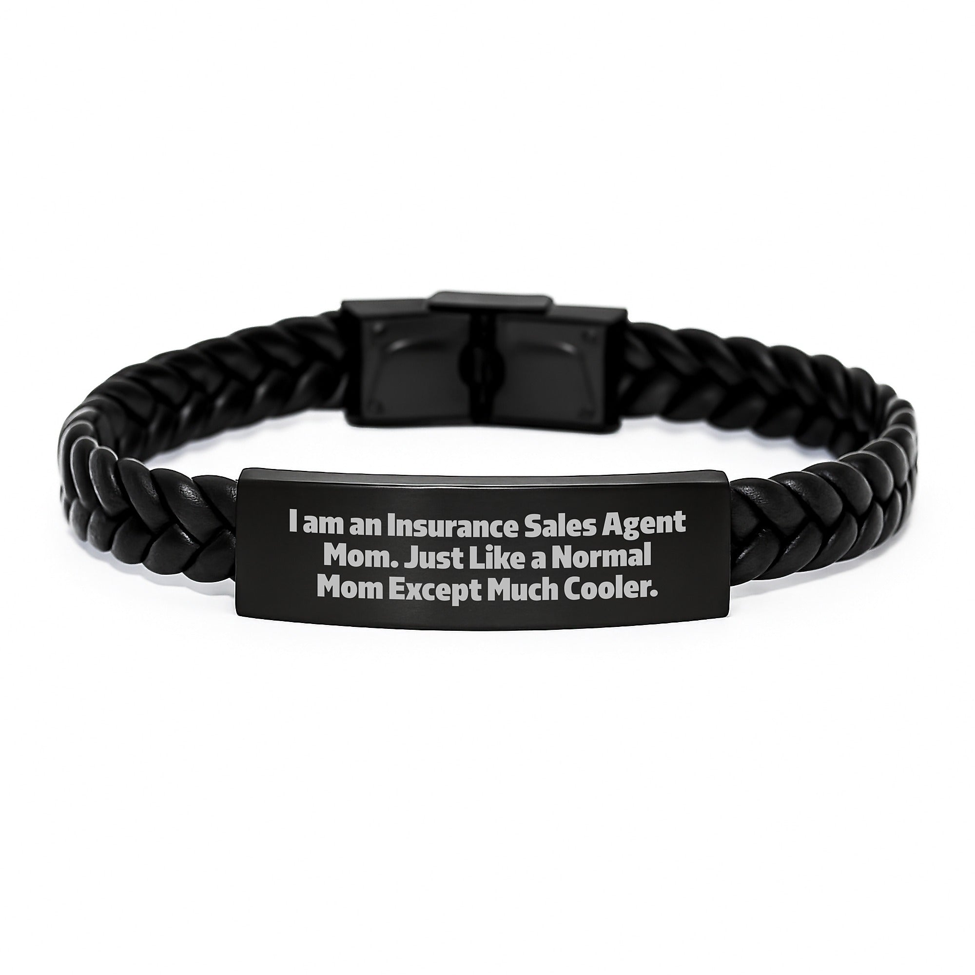 Insurance Sales Agent Mom's Cool Interlaced Leather Gift for Graduation - 'I Am An Insurance Sales Agent Mom...' - Image 1