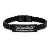 Insurance Sales Agent Mom's Cool Interlaced Leather Gift for Graduation - 'I Am An Insurance Sales Agent Mom...' - Image 1