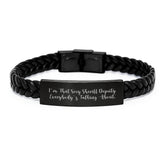 Funny Sheriff Deputy Gifts - Birthday Unique Gifts for Sheriff Deputy, Sexy Sheriff Deputy Interlaced Leather Bracelet, Sheriff Deputy Deputy Leather Accessories from Friends - Image 1