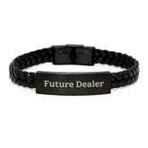 Funny Dealer Gifts - Inspirational Interlaced Leather Bracelet for Future Dealer, Gifts from Men to Dealer for Christmas Unique Gifts - Image 1