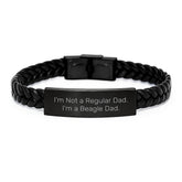 Funny Beagle Dad Gifts for Men, I'm A Beagle Dad Interlaced Leather Bracelet, Christmas Unique Gifts from Dad to Beagle Dog - Image 1