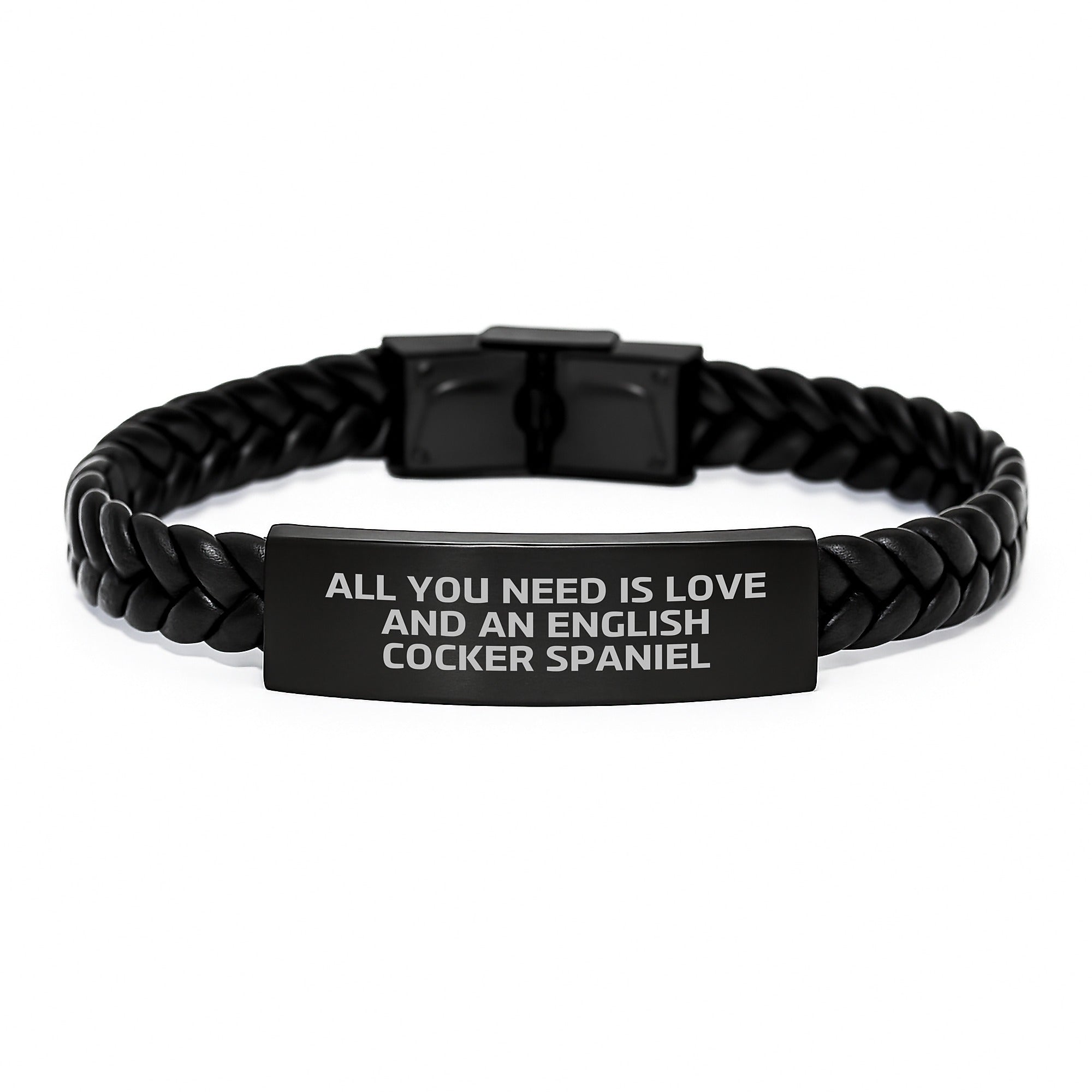 English Cocker Spaniel Dog Gifts, Funny Quote Interlaced Leather Bracelet, Gifts from Friends for Him/Her, Birthday Unique Gift Ideas - Image 1