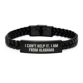 Funny Alabama Gifts for Friends from Alabama, Interlaced Leather Bracelet, Holiday Unique Gifts - Image 1