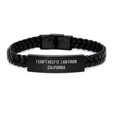 California Vibes Interlaced Leather Bracelet, Funny Quote Gift for Friends and Family, Birthday Unique Presents from Men to Women - Image 1