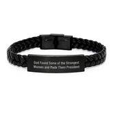 President Gifts from Men - Funny Quote Interlaced Leather Bracelet for Graduation, Gifts for President, Men, Women, and Friends - Image 1