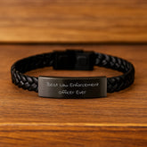 Funny Quote Law Enforcement Officer Inspired Interlaced Leather Bracelet Gifts from Friends to Law Enforcement Officer - Image 2